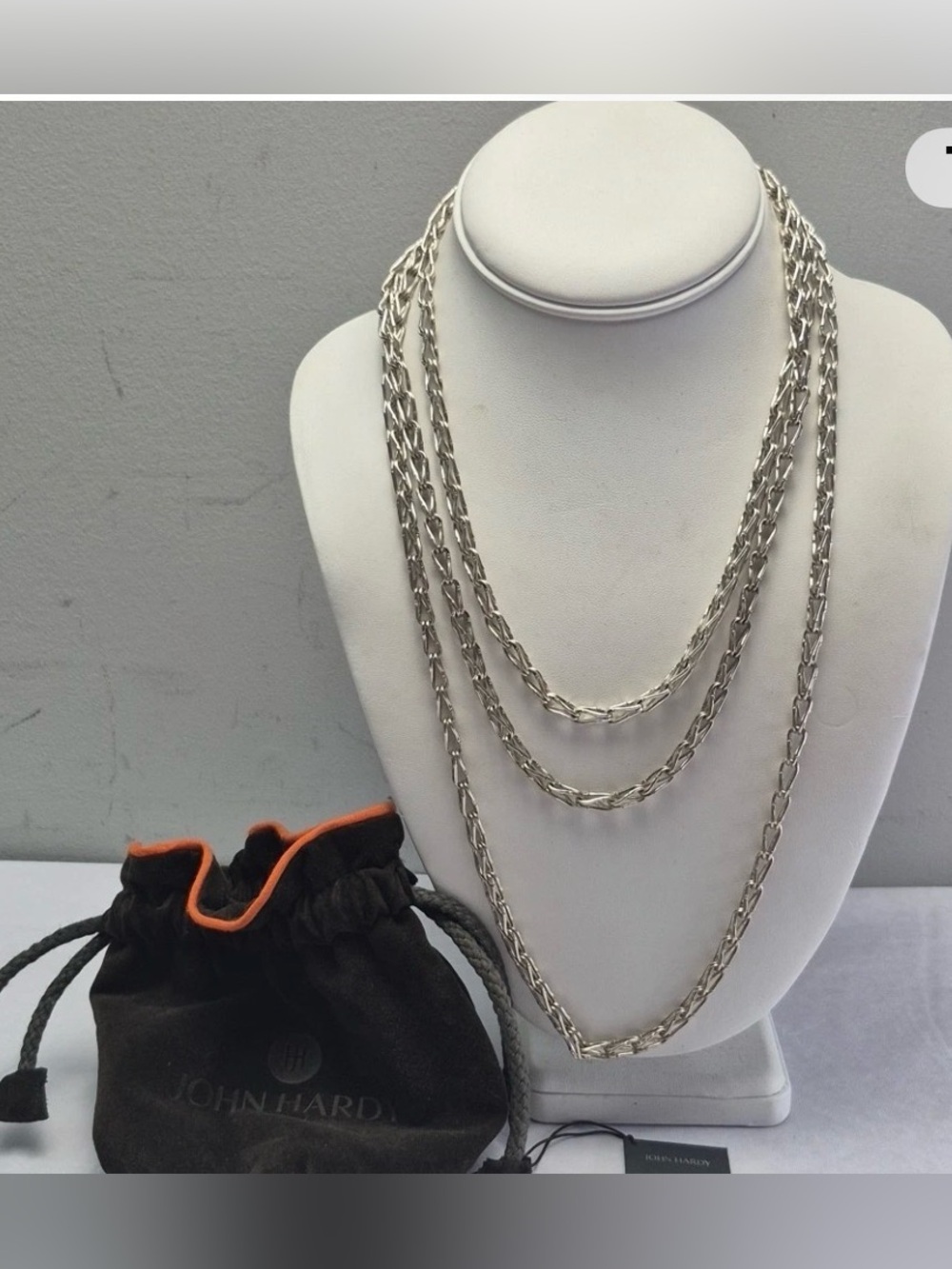 *EXCELLENT - JOHN HARDY 65" BAMBOO SAUTOIR NECKLACE, STERLING SILVER (925)